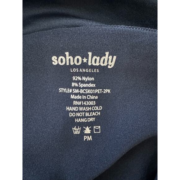 Soho Lady Women’s Medium Petite Blue Skirt High Rise Pull-on Solid Office Formal - Picture 3 of 5